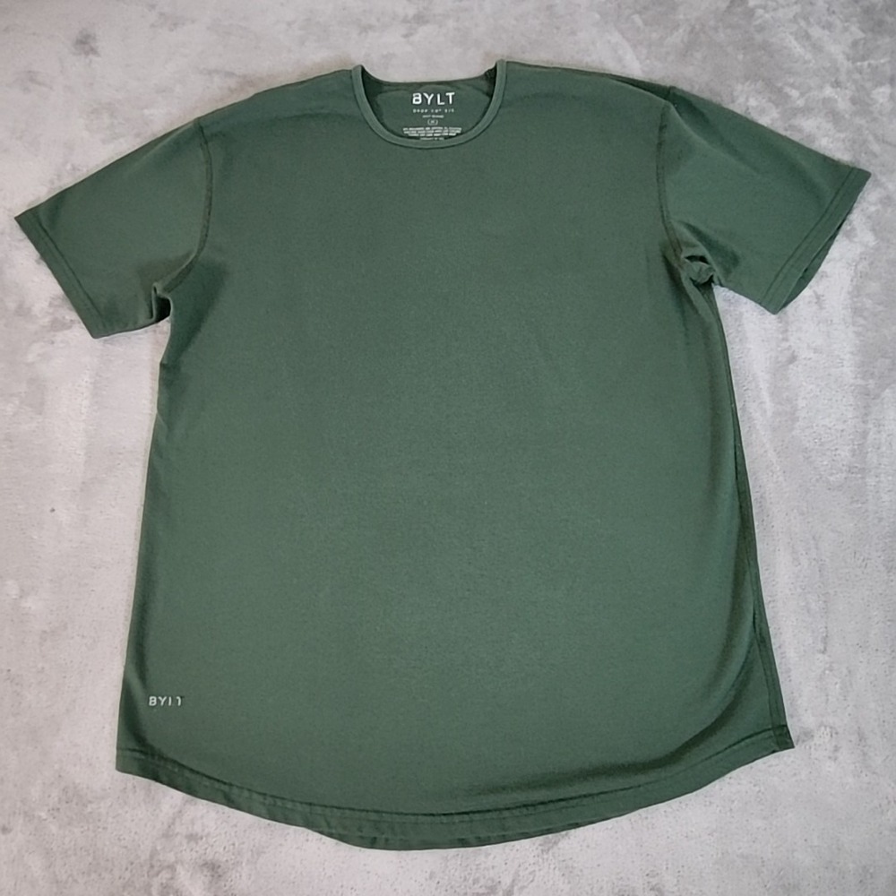 BYLT Shirt Men's XL Green Drop Cut Bylt Blend‎ Short Sleeve Pullover Casual